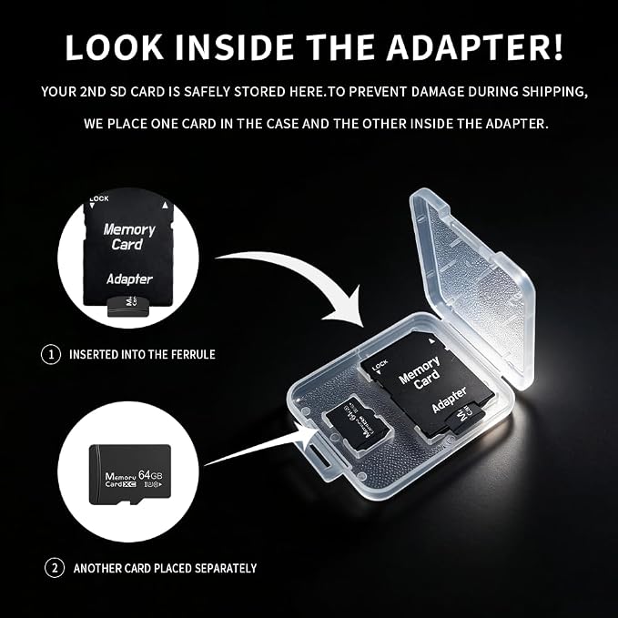 64GB Micro SD Card 2-Pack, High Endurance A1 U3 V30 4K Video Recording