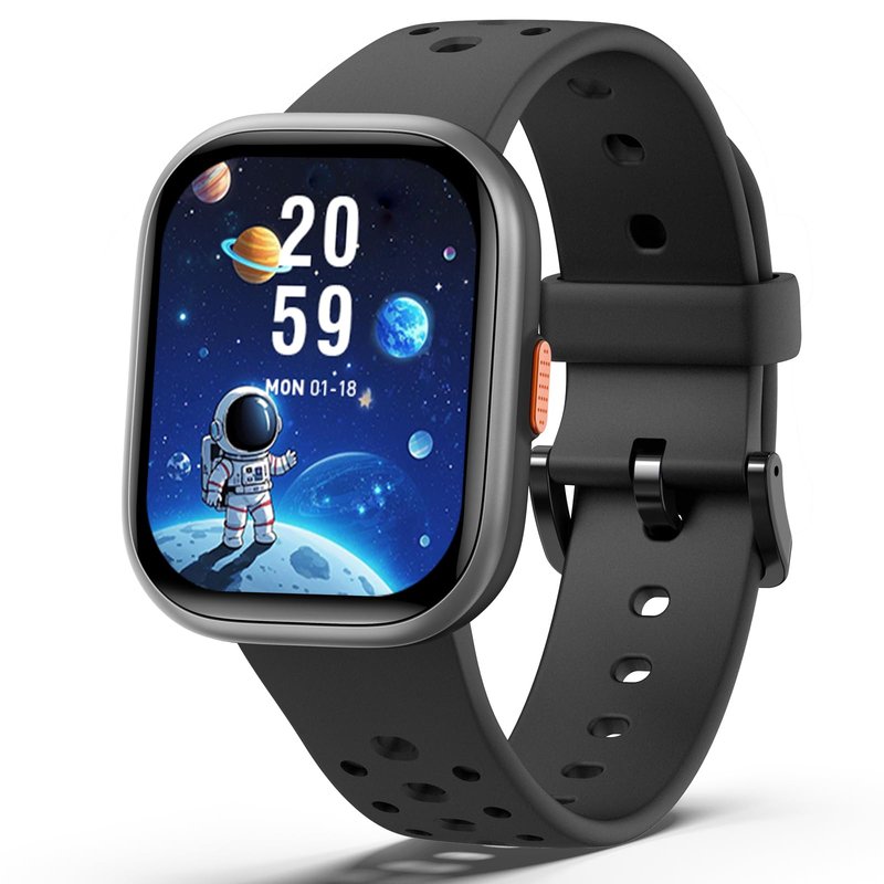 teslahero Upgraded Kids Smart Watch Fitness Tracker, 1.85" Screen with 12 Puzzle Games, Heart Rate Sleep Monitor, Pedometer, Waterproof with/Without APP for Fitbit Boys Girls (Black)