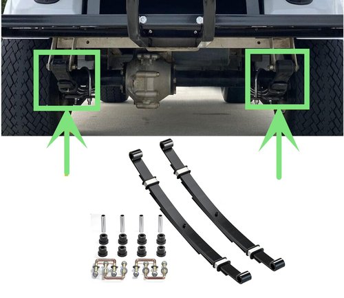 Dr.Acces Golf Cart Heavy Duty Deluxe Rear Leaf Spring Kit 4-Leaf Design for EZGO TXT 1994-Up Golf Cart Replaces OEM# 70506-G01, 70505-G01, 74135-G01, 74207-G01
