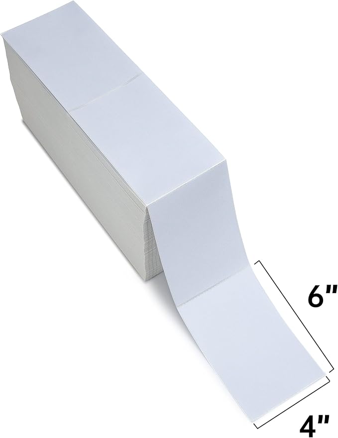 L LIKED 2500 4x6 Thermal Labels Fanfold, Direct Thermal Shipping Labels
