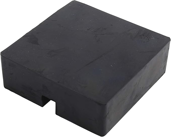 Toolly Square Rubber Jack Pad, Anti-Slip Rail Adapter Support Block with Slot, Heavy Duty for Car Lift - 4 TON Load Bearing, Pack of 4