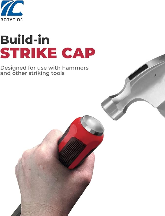 ROTATION Pry Bar Set, Strike Cap Handle, Angled Tip, Rust proof finish, Machanic Tools for prying, scraping, lifting, pulling | 3pcs Hand Tools Set