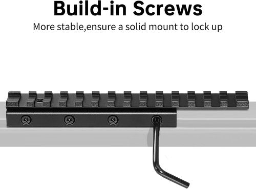 Bontok 11mm to 21mm Dovetail Picatinny Rail Scope Mount Converter - Low Profile with Locking Screws