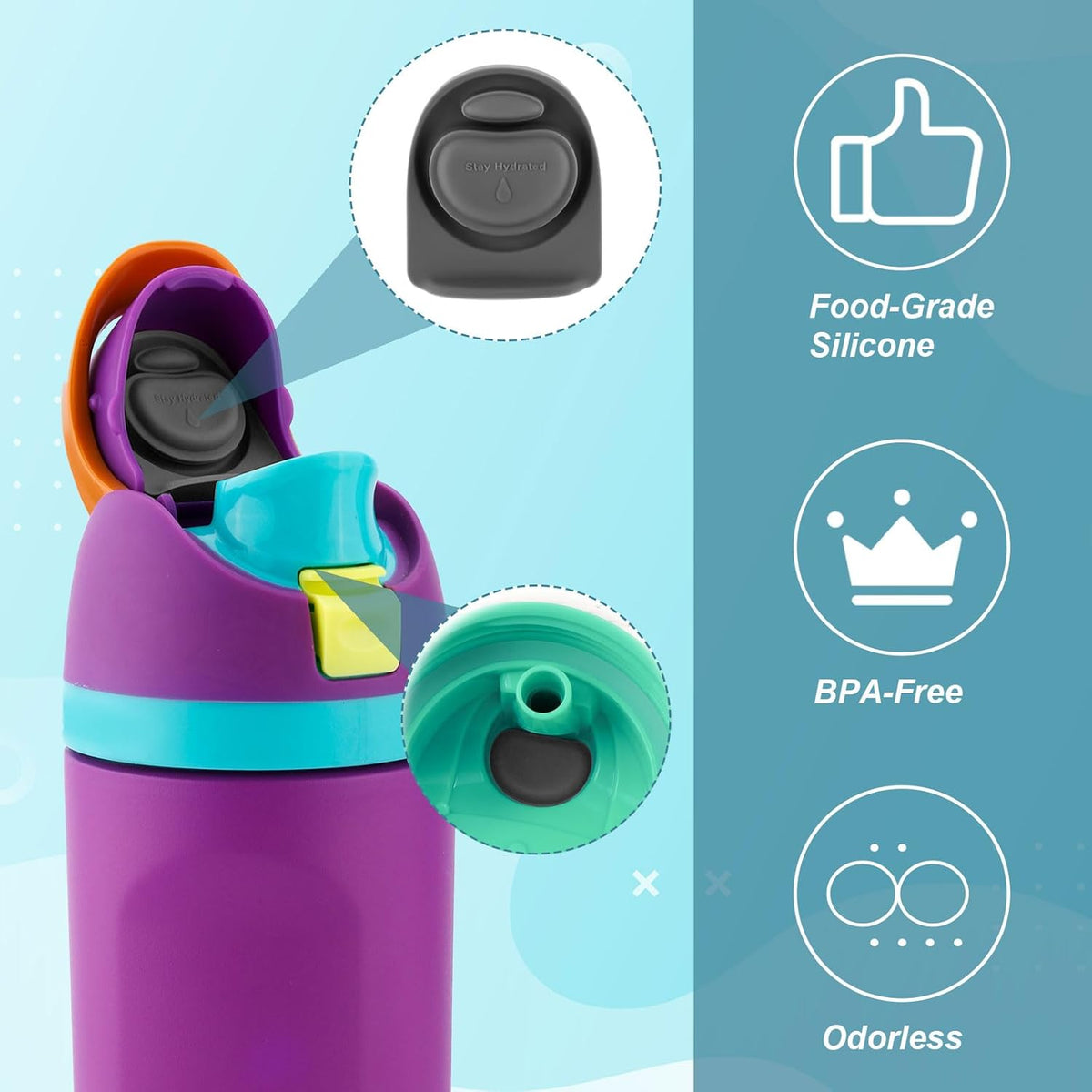 Owala | 2-Pack Bottle Seal Rings & Replacement Stoppers - BPA-Free Silicone O-Ring for 24oz & 32oz Bottles