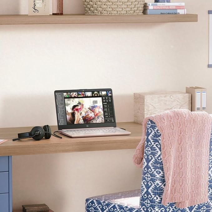 HP 14" HD (1366 x 768) Display Laptop, Intel Celeron N4120, 1.1GHz, 4GB Memory, 128GB eMMC, Windows 11 Home in S Mode, Rose Gold, 14-dq0762dx (Renewed)