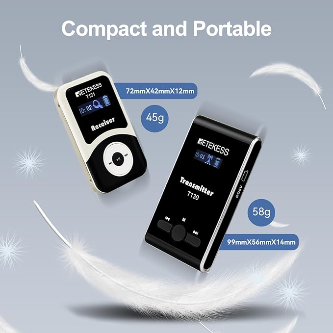 Retekess T130 Tour Guide System, Tour Guide Headsets