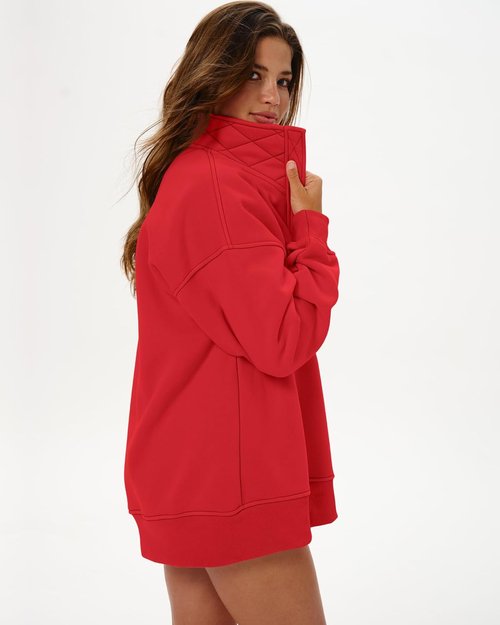 Gacaky Women's Oversized Sweatshirt - Casual Button Henley Neck Long Sleeve Fleece Pullover | Fall Fashion Top