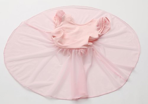 MdnMd Girls Ballet Leotard Dress - Toddler Ballerina Outfit with Flutter Sleeves & Hollow Knot Back