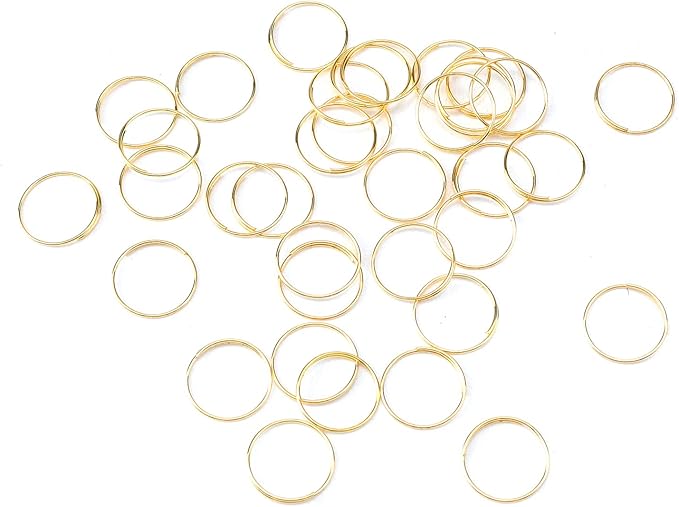 500PCS Stainless Steel Bright Gold Chandelier Split Rings, 0.51inch Diameter
