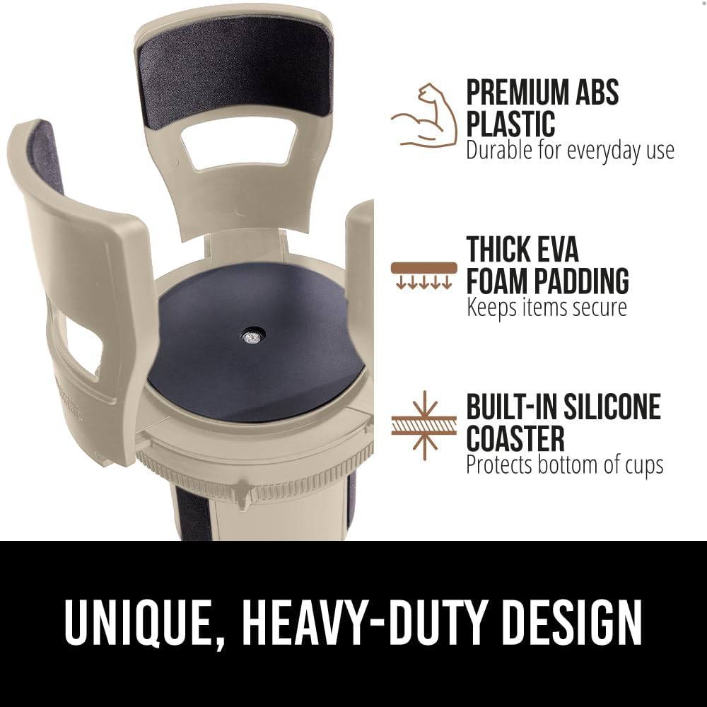 GORILLA GRIP Patent Pending Adjustable Car Cup Holder Expander, Tan