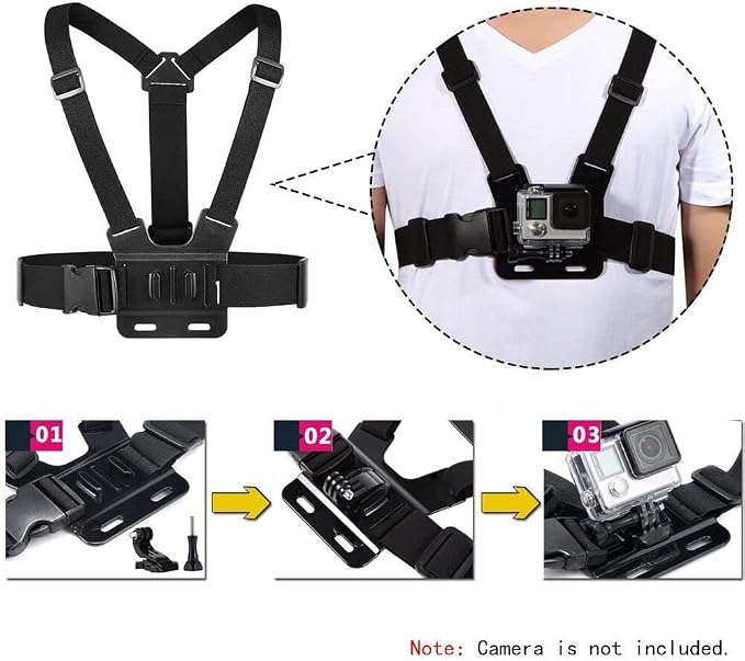Action Camera Accessories Head Strap Mount Chest Harness Compatible