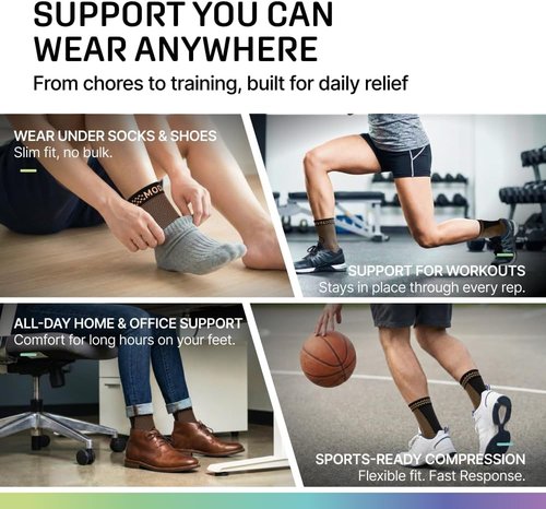 Modvel Ankle Brace - Compression Sleeve for Sprained Ankle & Achilles Tendonitis | Unisex Support