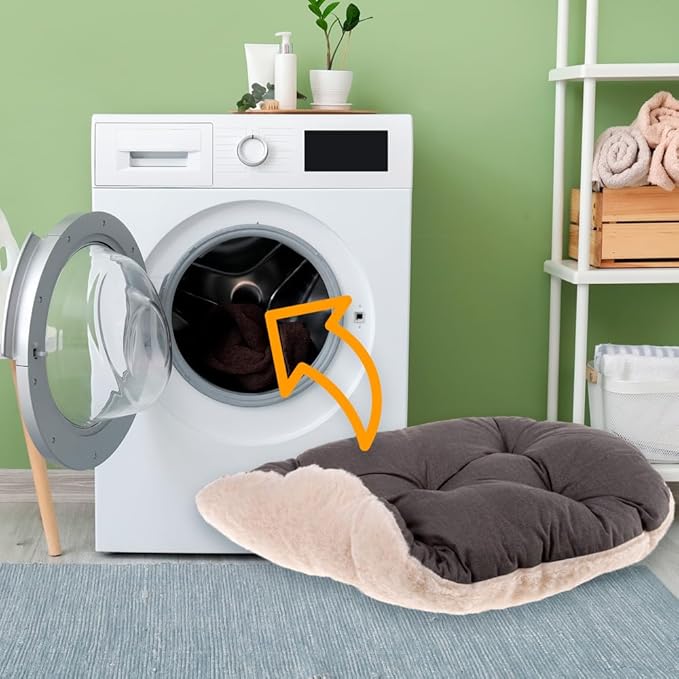 Ferplast Dog Cushion Relax, Cushion for Medium-Sized Dogs, Cat Cushion, Mat for kennels and Cars - Washable - in Cotton and Peluche with Soft Padding, 78 x 50 m. Brown