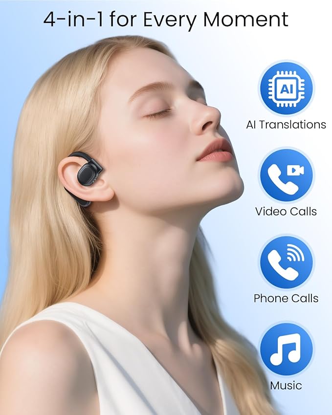 AI Translation Earbuds Real Time 164 Languages 80H Playtime Translator Ear Buds