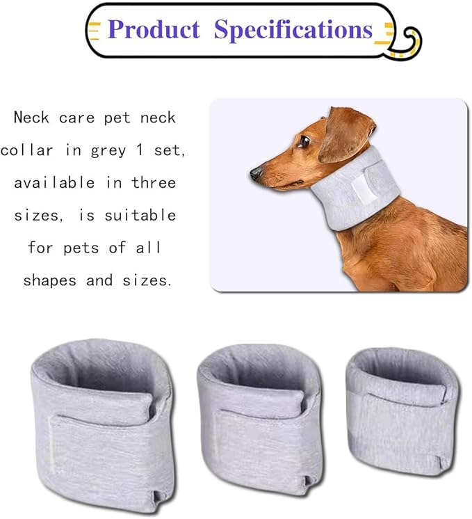 Cat Cone Collar for Pet with Spinal IVDD Issues After Surgery Recovery, Adjustable Cat Neck Brace Elizabethan Collar, Neck Cervical Cone to Stop Licking for Small Medium Dog Puppy Kitten (Grey, XS)