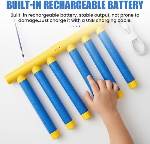 Auiepet Reflective Drop Stick Game Set - Hand Eye Coordination Reflex Training Toy | 3 Speed Modes, Yellow