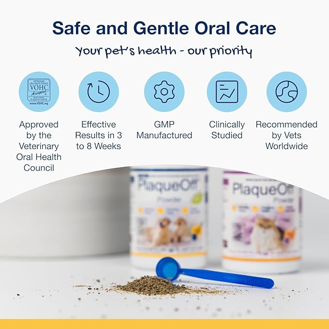 ProDen PlaqueOff Powder for Cats - Plaque & Tartar Reducer, Breath Freshener, Feline Oral Care - 40g