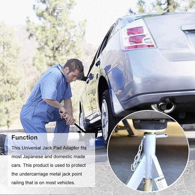 A ABIGAIL Universal Floor Jack Rubber Pad Jack Adapter Pinch Weld Side Frame Rail Protector Puck/Pad