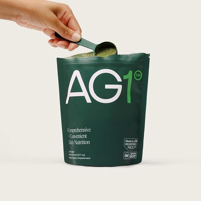 AG1 Greens Powder Supplement | Improve Gut Health | Multivitamin, Probiotic, Gluten Free, Vegan and Keto Friendly | 75 Vitamins (Athletic Greens) - Family Value Kit
