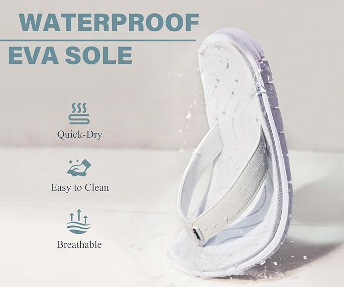 KuaiLu Comfortable Flip Flops for Women with Arch Support Summer Beach Walking Thong Sandals Slip On Indoor Outdoor
