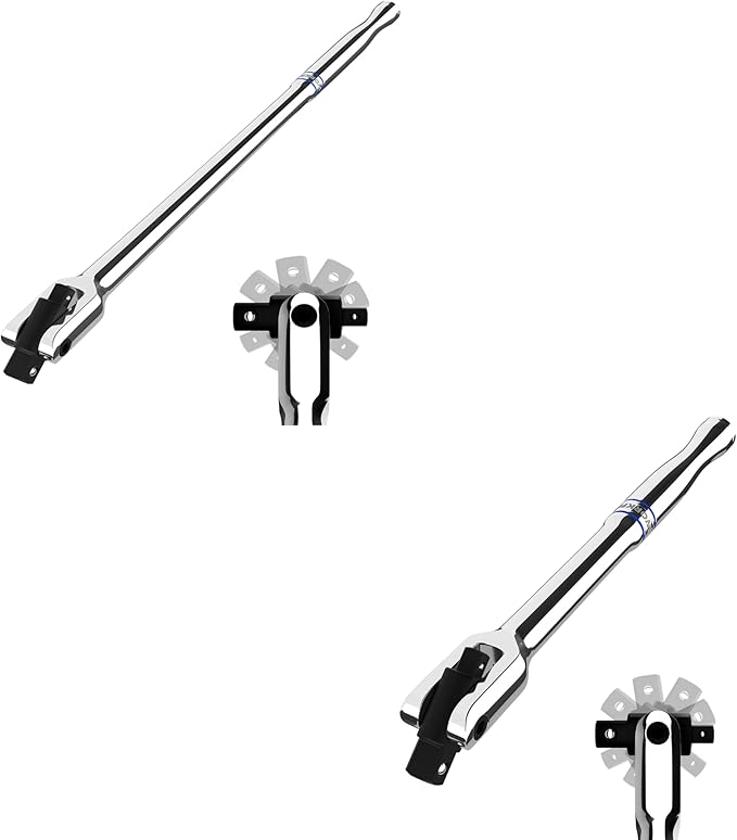 WORKPRO 16-inch Dual Drive Breaker Bar, 3/8" & 1/2" Drive 8-inch Dual Drive Breaker Bar, 3/8" & 1/4" Drive