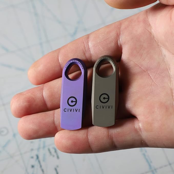 CIVIVI Mini Titanium Pry Bar, 1.70" Overall Ti-Bar EDC keychain Multi-Tool, Designed by Ostap Hel C21030-1 (Gray)