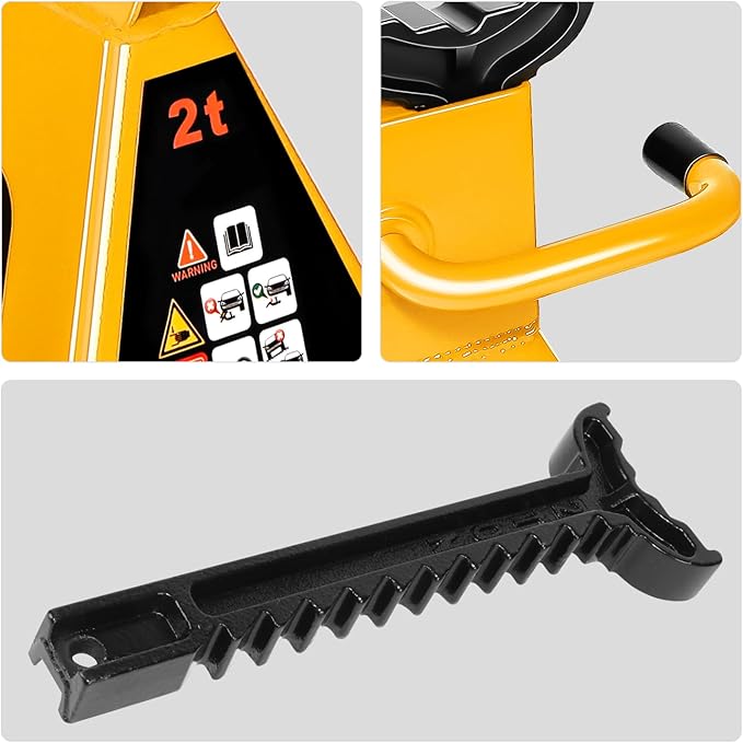 DNA Motoring 2 Ton Car Jack and Stands Kit 2T(4000 lbs) Capacity Low Profile Hydraulic Trolley Service/Floor Jack with 2 Ratchet Stands Combo for Home Garage Shop, Orange, TOOLS-00476-OG