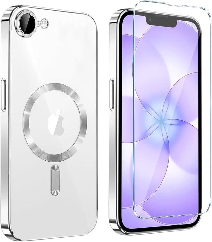 Magnetic Glossy Case for iPhone 17e, iPhone17e/16e Phone Case Slim Clear Luxury