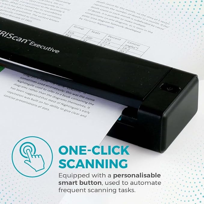 IRIScan Executive 4 Pro Black Portable Duplex Scanner, 8 PPM USB Document and