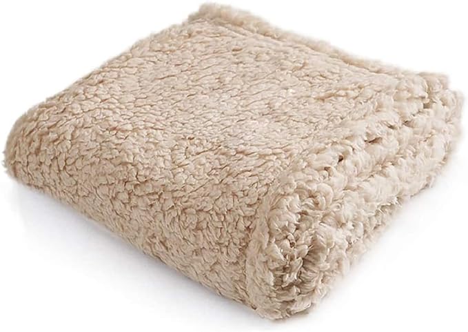 Pet Blankets for Couch Sofa Bed Dog Blankets Reversible Cat Blanket Soft Furniture Protector Cover for Small Medium Large Dogs Cats, Beige, 31 x 39 inches