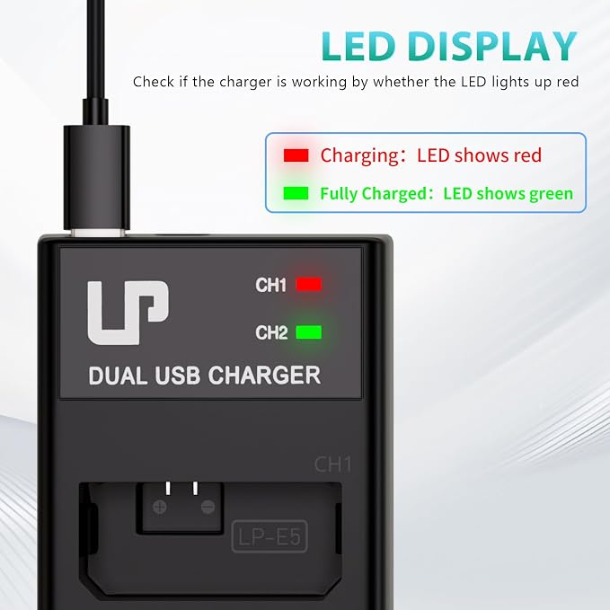 LP LP-E5 Battery and Charger Pack, Rebel T1i, Rebel XSi, Kiss X3, KissF and More