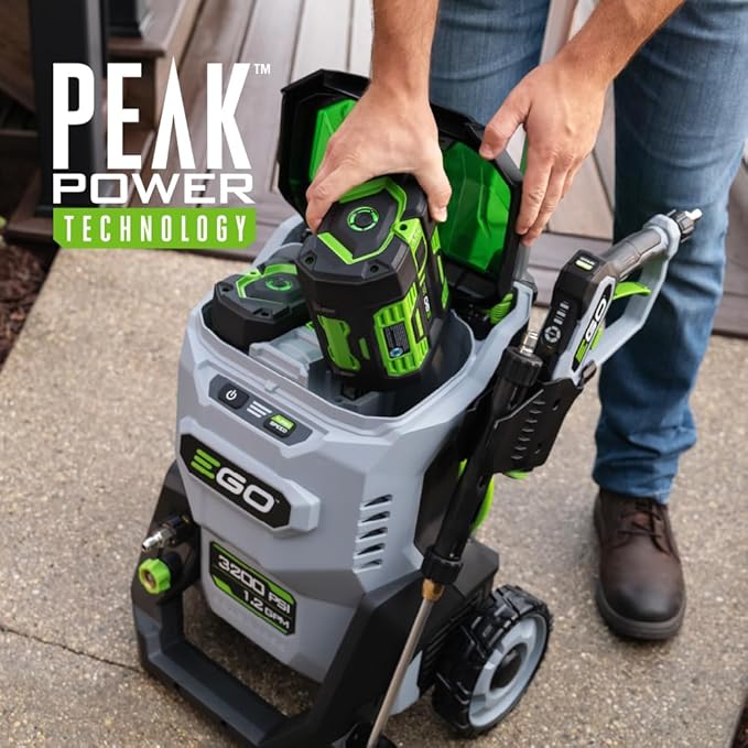 EGO Power+ Electric Pressure Washer, 3200 PSI Power Washer, Includes (2) 56V 6.0Ah Batteries and Charger - HPW3204-2