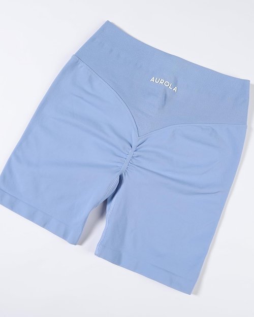 AUROLA Workout Shorts for Women - High Waisted V-Shape Seam Athletic Fitness Shorts | Embossed Logo