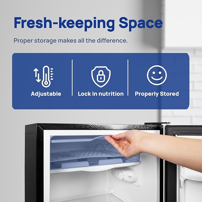 Smad Dorm Fridge 3.2 Cu.Ft, Compact Refrigerator with Freezer, Office Fridge with Chiller Box, Single Door Office Refrigerator 7 Levels Temperature Control, Low Noise