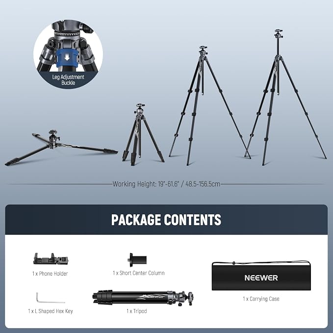 NEEWER LITETRIP LT07 61" Aluminum Travel Tripod