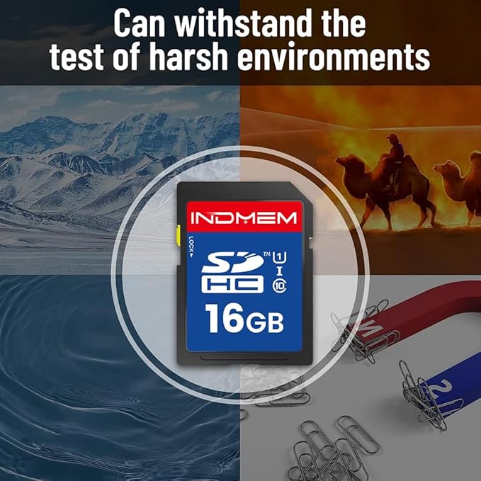 16GB SD Card, 2 Pack SDHC Flash Memory Cards UHS-I U1 Class 10 High-Speed Full