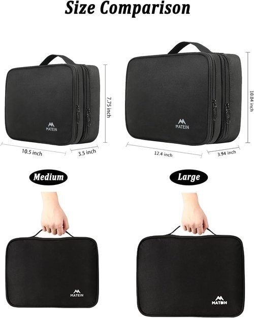 MATEIN Cable Organizer Bag - Large Travel Storage Case for Electronics | Fits Tablets Up to 12.9" - Black