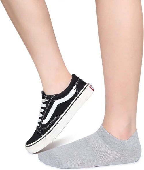 Henwarry Women's Low Cut Athletic Running Socks - 10 Pairs of Soft Cotton Ankle Tab Socks