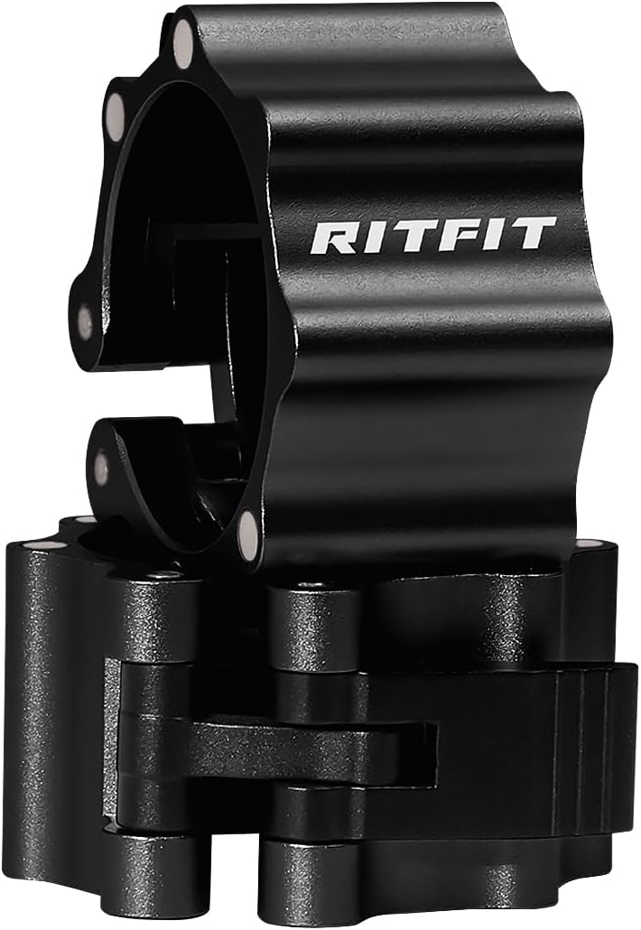 RitFit Barbell Collars - Heavy Duty Magnetic Locking Clamps with Quick Release & Non-Slip Pads (Pair)