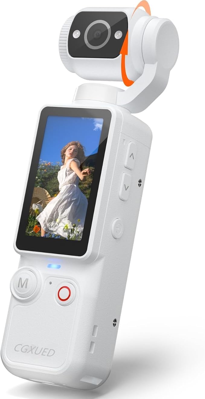 Portable Video Recorder with 180° Rotating Lens, Vlogging Camera, Pocket Body