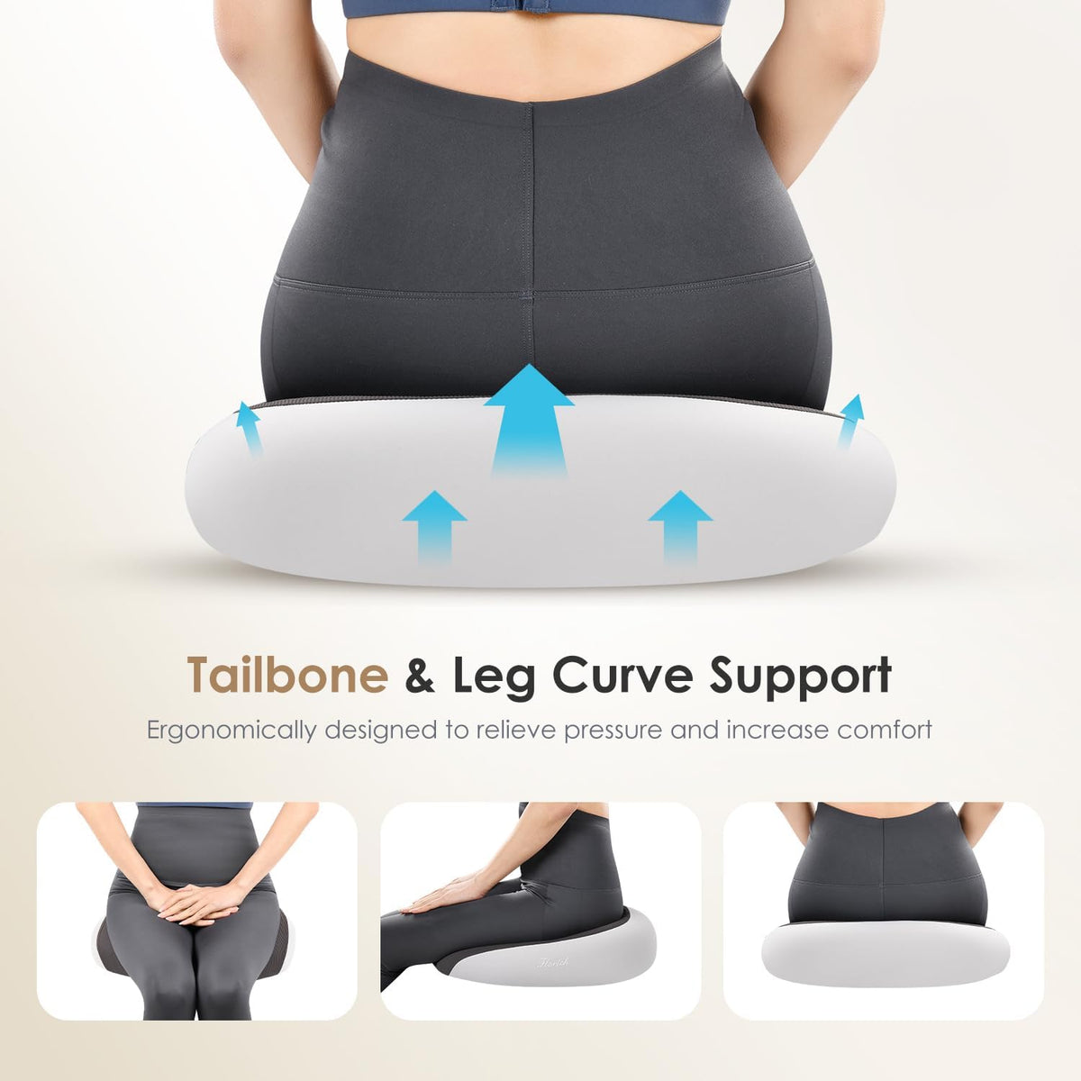 FLORICH Car Seat Cushion & Lumbar Support Pillow & Car Neck Pillow, Ergonomic Memory Foam Driving Seat Cushions for Back & Sciatica Pain Relief, Non-Slip Cushion for Car, Office Chair,Wheelchair-Gray