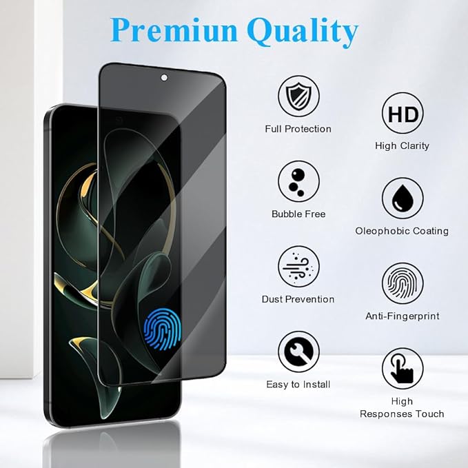 2 Pack Galaxy S26 Plus Anti spy Privacy Screen Protector, 9H Tempered Glass