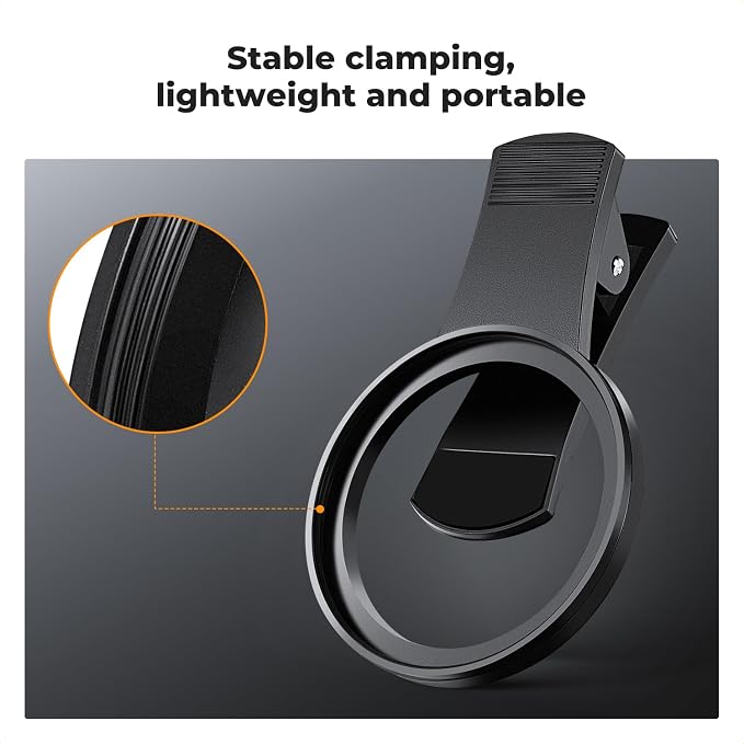 K&F CONCEPT 67mm Clip-on Black Diffusion 1/4 Phone Camera Lens Filter Kit