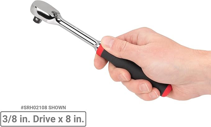 TEKTON 3/8 Inch Drive Non-Quick-Release Comfort Grip Ratchet Set, 4-Piece (4-1/2, 8, 12, 18 in.) | SRH91008