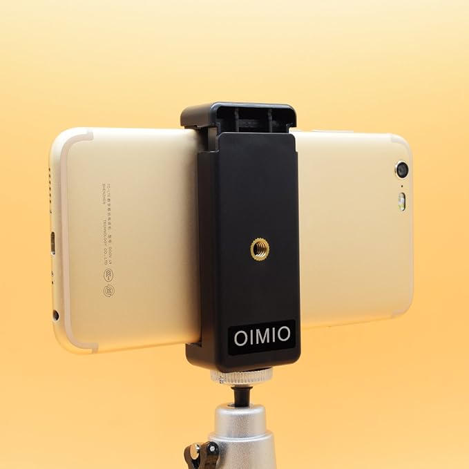 Universal Cell Phone Tripod Mount Adapter, OIMIO Phone Holder Clip Connector