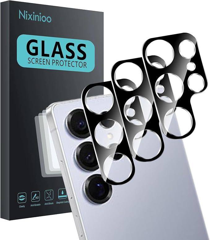 3 Pack Camera Lens Protector for Samsung Galaxy S25 Ultra, Tempered Glass