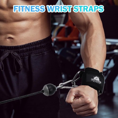 Lights Mountain Wrist Cuffs for Cable Machines – Padded & Adjustable Straps for Lateral Raises, Tricep Pushdowns & Strength Training (Black L)
