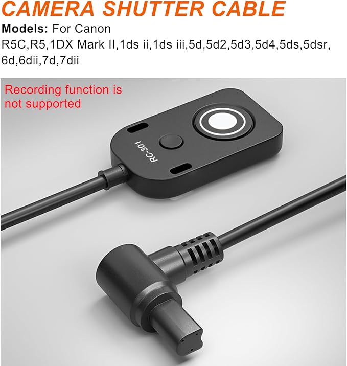 for Canon RS-80N3 Shutter Release Cable R5 R5C R5II 5DIV 5D3 5D2 6DII Remote