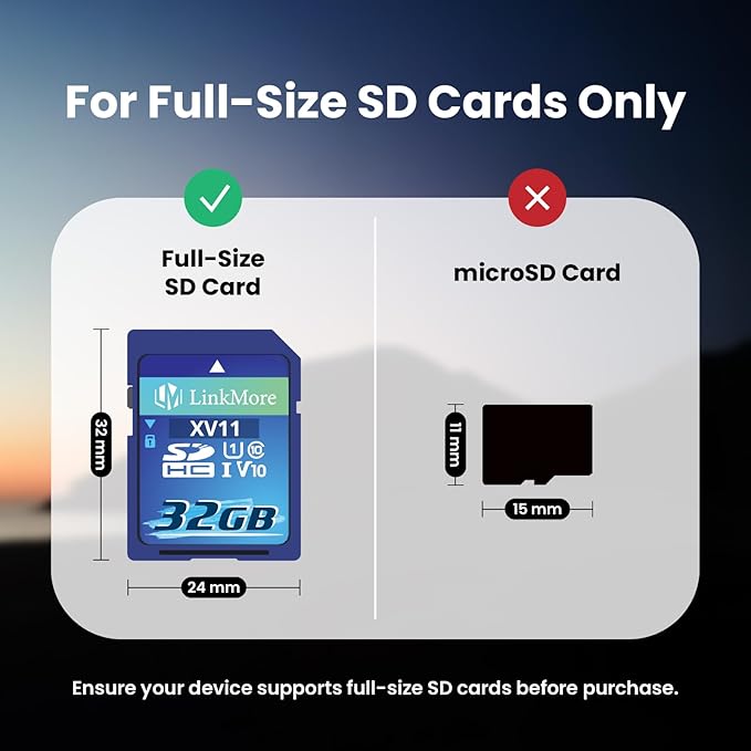 LinkMore 32GB Full-Size SD Card, SDHC Compatible