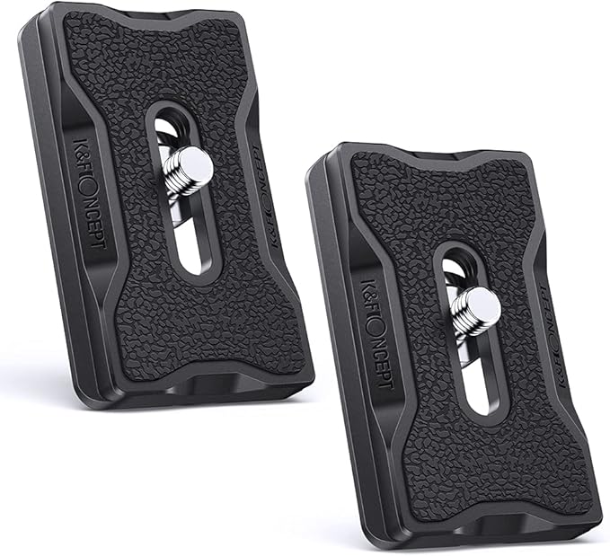 K&F CONCEPT Set of 2 Quick Release Plate Adapter 1/4 Inch Aluminium Tripod Mount